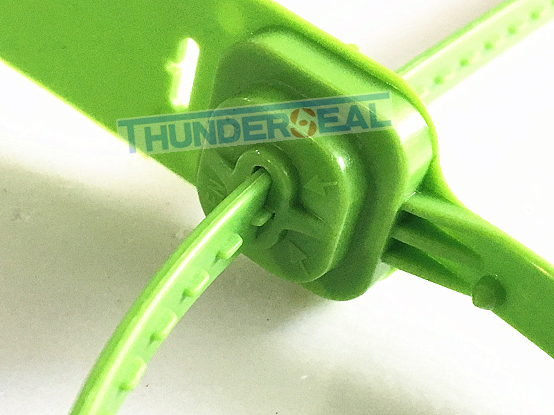 Plastic seal with metal locking clip