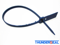 Plastic seal with metal locking clip